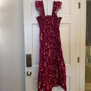 Hill House Home Ellie Nap Dress Burgundy Maroon Floral